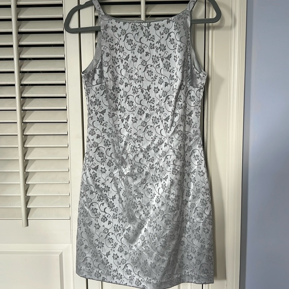 Silver 90’s Mini Satin Dress